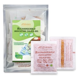 ADSorbco 100 Gram (5 Pack) Silica Gel Packets – Desiccant Packs for Storage, Reusable Moisture Absorbers with Color Change, Orange to Green, for Food, Electronics, Jewelry, Safes