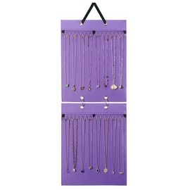 Lolalet Hanging Jewelry Organizer, Necklaces Wall Closet Door Storage, Accessories Jewelry Display for Women Girls -Purple