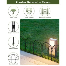 MOOACE Garden Fence 20 Pack,22ft (L) x 16.5in (H), Rustproof Metal Wire Border Animal Barrier, No Dig Fence, Decorative Garden Border Fencing for Yard, Outdoor Camping Fence for Dog Patio Decor