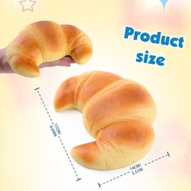Anboor Slow Rising Squishies Toys for Kids Bread Squishys Foam Food Croissant Jumbo Big Stress Squishes Cute Giant Squeeze Toy