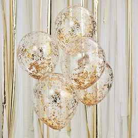 Ginger Ray Mix It Up Gold Foil Confetti Filed Balloons Party