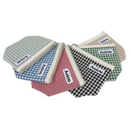 Aeiou Basic Pouch, Checkered Pattern, Size M, Eiou Basic Pouch, Soft Water Check | Popular in Korea, Fashionable, Cute, Korean Pouch, Cosmetic Pouch, Small Storage, Travel Pouch, mint