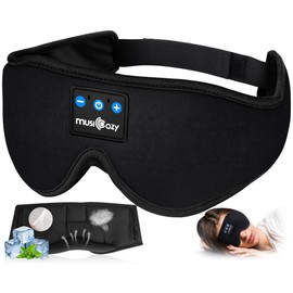 MUSICOZY Sleep Headphones, Bluetooth 5.4 Sleep Mask Headband Headphones Sleeping Eye Mask, Wireless Music Earbuds Earphones with HD Stereo Speakers for Side Sleepers, Cool Gadgets Unique Gift