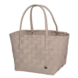 Handed By Tote Bag by Unek Goods | Recycled & Reusable | Woven & Handmade | Pale Gray, Paris Style | 12" x 9.5" x 10.5"