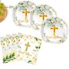 Yorcocek 40PCS God Bless Baptism Tableware Set