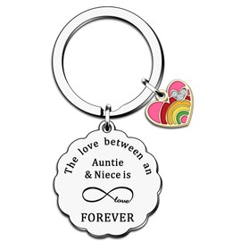 HULALA Auntie And Niece Keyrings For Women Girls Birthday Christmas Gifts The Love Between An Auntie & Niece Is Forever Infinity Love