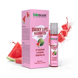 Cosmetofood Bioglam Smoky Lips Watermelon Lush Lip Lightening & Plumping Serum Roll-On For Soft & Plump Lips, 10ml