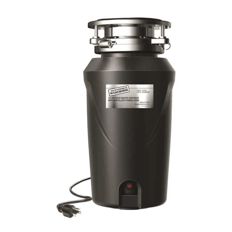 Maintenance Warehouse Garbage Disposal 1/3 HP W/Installed Power Cord (US-MW3-44)