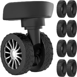 MAEXUS Suitcase, Tire Cover, Luggage, Wheel Cover, Set of 8, Suitcase, Tire Cover, Scratch Prevention, Fixed, Chair Leg Cap, Caster Stand, Soundproofing, Silent, Caster Socks (Black)