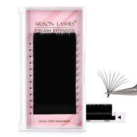 ARISON LASHES Easy Fan Volume Lashes 0.03 D Curl 18mm, Self Fanning Lash Extensions for Lash Artists, Blooming Lashes