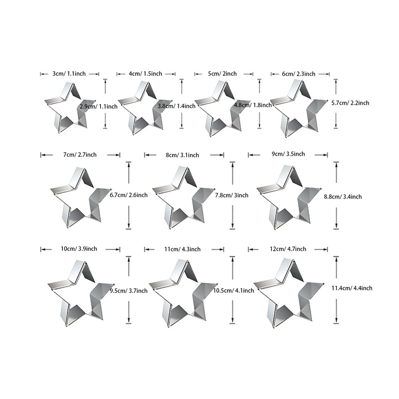 WJSYSHOP Star Cookie Cutters 10-Pc Set – Star