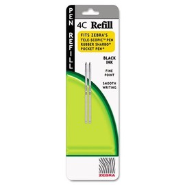 Zebra - Refill for 4C Pocket Pen, Fine, Black Ink, 2/Pack - Sold As 1 Pack - Acid-free, archival quality.
