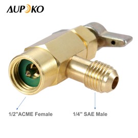 R12 to R134A Self-Sealing Can Tap with R134A Tank Adapter and Valve Core Remover, R134A 1/4" Male Can Tap Valve Dispenser, 1/4’’ Female to 1/2’’ Male Tank Adapter for Air Conditioner Manifold