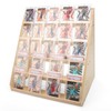 5-Tier Graded Trading Baseball Football Sports Card Display Case, Wood