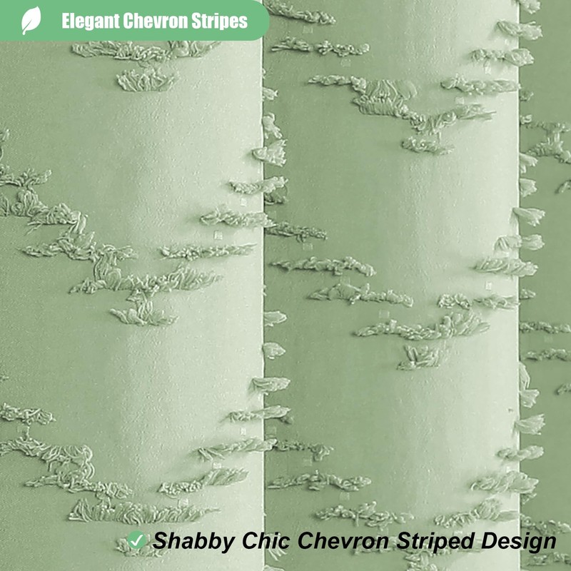 Dynamene Extra Long Shower Curtains, 96 Inch Long Boho Tufted