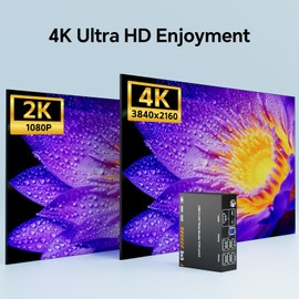 KVM Switch 3 Monitors 1 Laptop & 1 Desktop, Reyoten 4K HDMI USB Switch,3 Monitors for Laptop with 3 USB 3.0 Ports, 4K Hub for 2 PCs to Share Monitor, Keyboard, Mouse & Printer