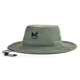 MISSION Cooling UPF Bucket Hat - Unisex Sun Hat for Hiking, Golfing & Fishing - Sweat & Water Activated Technology, Bronze Green