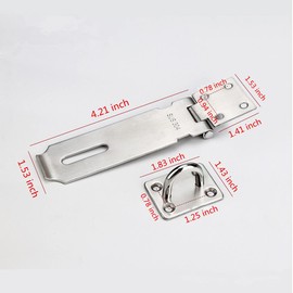 SZHDX Door Locks Hasp Latch, 4 Inch 304 Stainless Steel Safety Packlock Clasp Hasp Lock Latch, Extra Thick Gate Lock Hasp with Screws Brushed Finish 2 Pack,