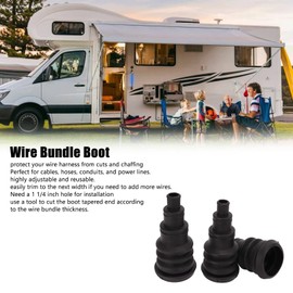 Universal Firewall Boot For Wire Bundles 3/8" to 1", Quick & Easy Grommet for Running Cable Firewall Grommets Automotive Rubber Grommets 3/8 to 1 Inch Diameter Wire Bundle Boots fits Any Vehicle