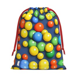 XZDZDG Colorful balls Soft Plush Drawstring Storage Bag for Festivals and Everyday Use