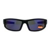Xloop Mens Sunglasses Wrap Around Rectangle Biker Flame Black Blue,