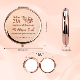 Yicadorn Geschenk Tante, Geschenk Tante Geburtstag, kompakter Spiegel, Taschenspiegel