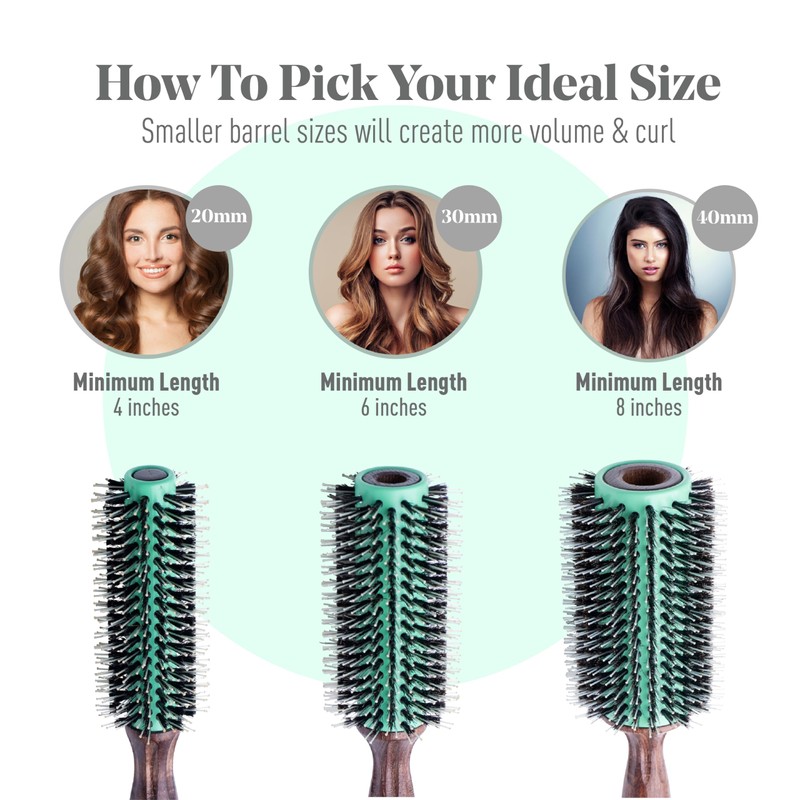 MINT Eco-Friendly Boar Bristle Round Brush for Blow Drying |