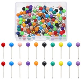 200 Pcs map Push pin, Colored Push pins, for Craft DIY Pins for Cork Board, Push pins for Bulletin Board, map pins for Travel map for Home Office Bulletin Cork Board Travel map Fabric Marking.