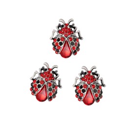 PGYMLSH 3 Pack Rhinestone Ladybug Bee Brooch Pin for Women Girls Cute Animals Novelty Funny Red Crystal Coccinella Beetle Brooch Pin Clothing Accessories Backpack Jacket Hat Jewelry Gift