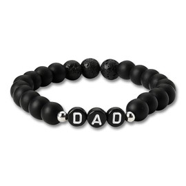 Dad Bead Bracelet for Father Daddy Father's Day Gifts for Men Dad Charm Beaded Bracelets Gifts for Step Father Long Distance Gift for Mens Papa Birthday Gifts for Dad Natural Stone Bracelets