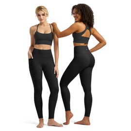 Willit Butterflux Yoga Pants Women Workout Leggings with Pockets for Women High Waisted Tummy Control Gym Leggings 28" Black XL
