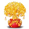 Yellow Quartz Crystal Money Tree Double Golden Toads Bonsai Style