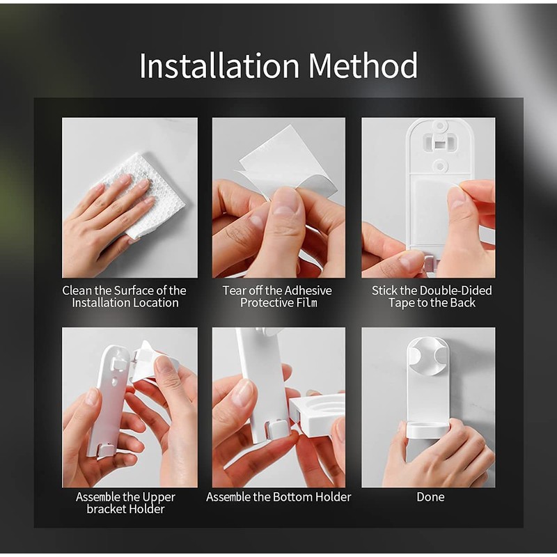 LANNEAS Electronic Toothbrush Holder Wall Mounted for Bathroom,Adhesive Toothbrush Holder,Toothbrush