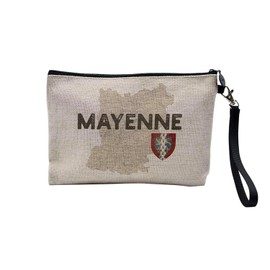Canvas Bag - France Carte Ancienne Creation Original Tous les Department Francais Collection - Linen Look Cosmetic Bag - Toiletry Bag - Purse, mayenne, Cosmetic bag