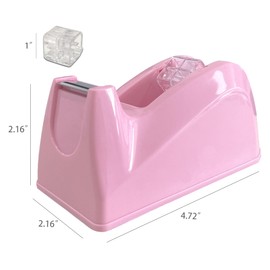 SHOIKOM Desktop Office Tape Dispenser – Cute Tape Dispenser for Office, Home&School, Perfect Companion for Desk, Featuring Antiskid Base Design - Macaron Pink