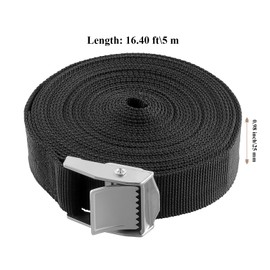 JIAYUET 6Pack Cam Buckle Tie Down Straps with Cam Buckle,5m x 25mm Black Adjustable Lashing Straps for Truck, Bicycle,Boat