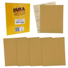 Dura-Gold Premium 9" x 11" Gold Sandpaper Sheets, 1000 Grit (Box of 10) - Wood Furniture Woodworking, Automotive Paint, Full-Size Cut to Use on 1/4, 1/3, 1/2 Sheet Finishing Sanders Hand Sanding Block