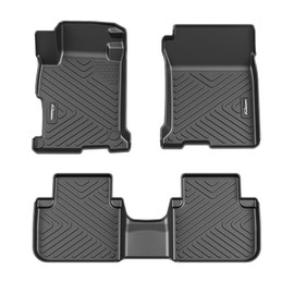 GarveeTech Floor Mats for 2013-2017 Honda Accord (EX, EX-L, LX, Sport, Touring, Hybrid Type), Odorless TPE All Weather Custom Fit Front 1st & 2nd Row Floor Liner, Black