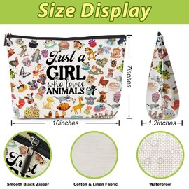 Animal Lovers Gifts for Women Cute Animal Accessories Stuff Cosmetic Bag Nurse Thanksgiving Graduation Christmas Birthday Makeup Bag Funny Friendship Gifts for Friend Teen Girls Sister Bestie Daughter