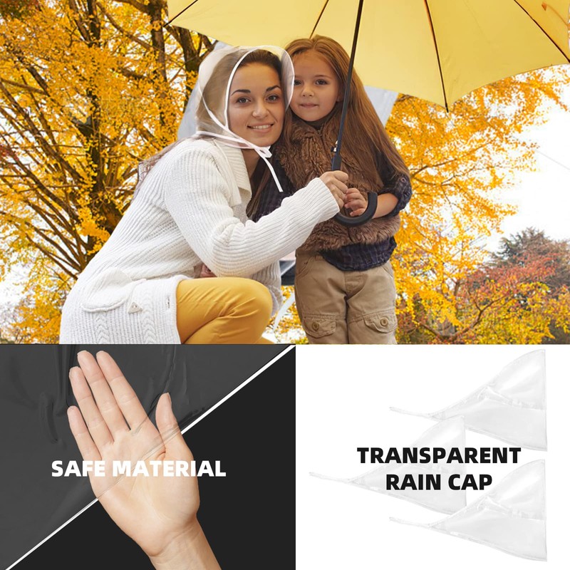 Plastic Waterproof Rain Bonnets Rain Bonnet with Visor Clear Waterproof