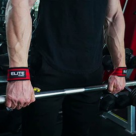Elite Fitness Correas acolchonadas para Levantamiento de Pesas, Straps para Gimnasio (PAR), Correas de Soporte, Straps de Gym para Proteccion de Dedos y muñecas