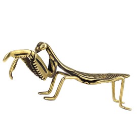 LNQ LUNIQI Copper Praying Mantis Ornaments Feng Shui Brass Statue Garden Sculpture for Courtyard、Lawn、Feastival Decor、Collectible Gift