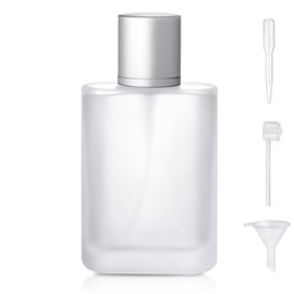 Yerpkefey 100ml/3.4 Oz Frosted Glass Spray Bottle Perfume Atomizer,Refillable Perfume Spray Bottle Perfume Bottles Empty with 3 Kinds of Perfume Dispenser (Frosted Glass 100ml)