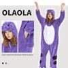 OLAOLA Unisex Animal Onesies, Flannel Purple Dinosaur Adult Onesie, Plush