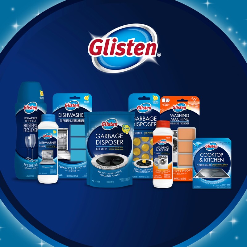 Glisten Dishwasher Cleaner, Removes Limescale, Rust, Buildup, and Grease, Lemon