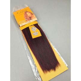 Outre 12” Supreme Yaki F1B/BG Black & Burgundy Straight Human Hair Blend Extensions