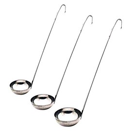 Markeny 3 Pieces Stainless Steel Soup Ladle Metal Handle Ladle with Pouring Rim,1oz/2oz/5oz Set Ladles for Cooking Soup Sauce