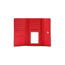ASHLIN® RFID Blocking Ladies' Luxurious Leather - Slim Clutch Wallet [RFIDL5910-48-47], Fire Engine Red, Small