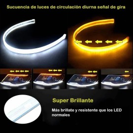 60cm Par Tira Led Drl Flexible Direccional Secuencial Auto
