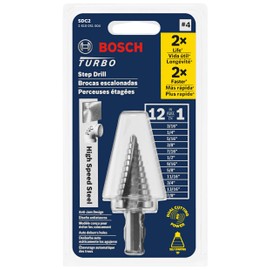 BOSCH SDC2 3/16 In. to 7/8 In. High-Speed Steel Turbo Step Drill Bit